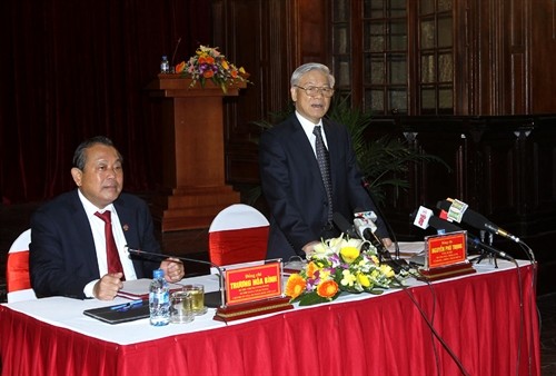 Tổng bí thư Nguyễn Phú Trọng: Tòa án là một thiết chế quan trọng bảo vệ công lý - ảnh 1