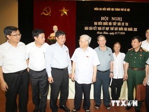 Tổng Bí thư Nguyễn Phú Trọng tiếp xúc cử tri quận Hoàn Kiếm, Hà Nội - ảnh 1
