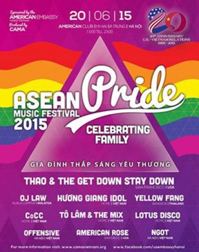 Liên hoan âm nhạc ASEAN Pride 2015 có chủ đề Tôn vinh gia đình - ảnh 1