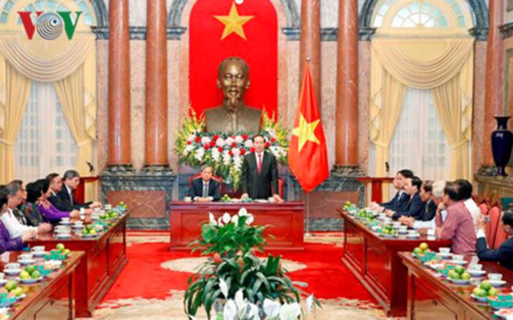 Chủ tịch nước Trần Đại Quang tiếp đại biểu cựu cán bộ Điệp báo An ninh T4 - ảnh 1