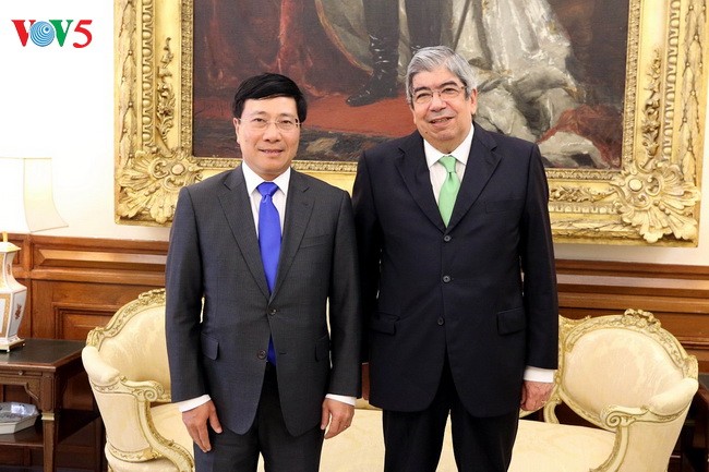 Phó Thủ tướng, Bộ trưởng Ngoại giao Phạm Bình Minh hội kiến Chủ tịch Quốc hội Bồ Đào Nha - ảnh 1