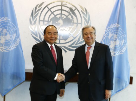 Thủ tướng Nguyễn Xuân Phúc hội đàm với Tổng thư ký Liên hợp quốc Antonio Guterres  - ảnh 1