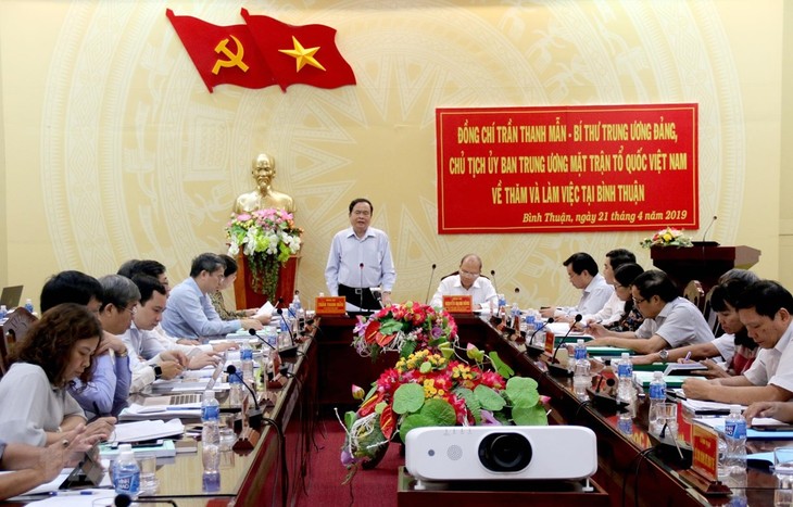 Chủ tịch Ủy ban Trung ương Mặt trận Tổ quốc Việt Nam làm việc tại Bình Thuận - ảnh 1