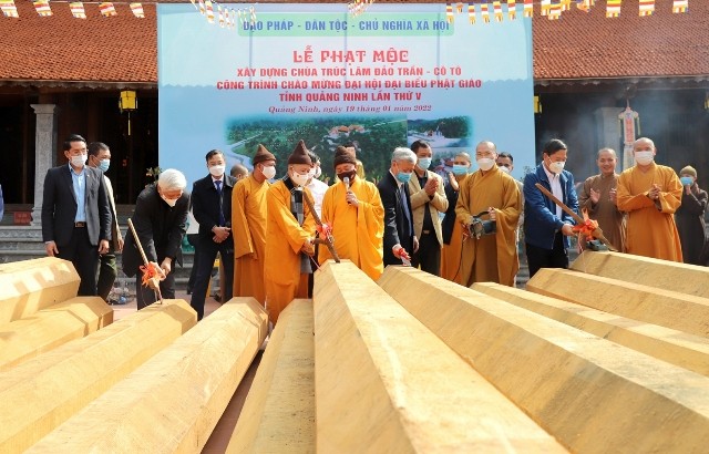 Quảng Ninh: Lễ phạt mộc xây dựng chùa Trúc Lâm đảo Trần - ảnh 1