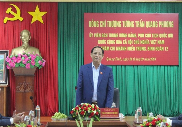 Phó Chủ tịch Quốc hội Trần Quang Phương thăm và làm việc tại Binh đoàn 12- Tổng Công ty xây dựng Trường Sơn - ảnh 1