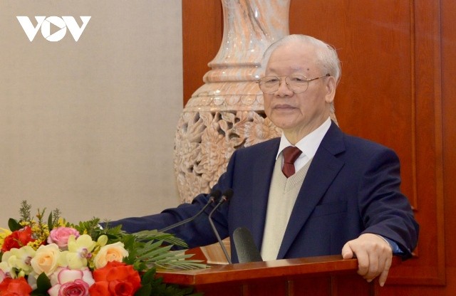 Tổng Bí thư Nguyễn Phú Trọng: Báo cáo chính trị phải là công trình kết tinh tầm cao trí tuệ của Đảng - ảnh 1