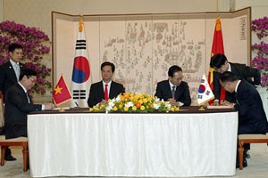 Vietnam y Surcorea decididos a elevar el intercambio comercial a 20 mil millones de dolares antes de 2015 - ảnh 1