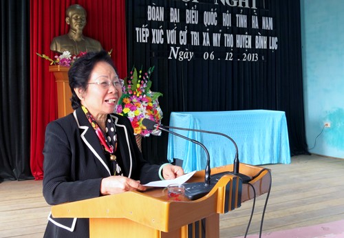 Vicepresidenta de Vietnam contacta con electorado de provincia Ha Nam - ảnh 1