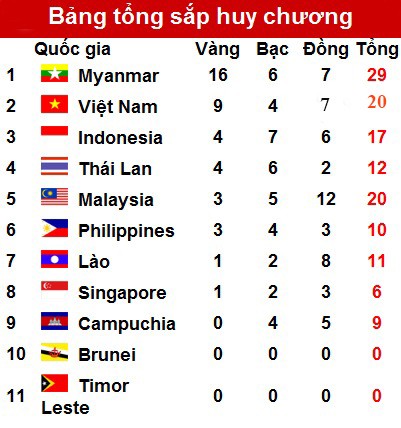 En segundo lugar Vietnam en Juegos del Sudeste Asiático - ảnh 1