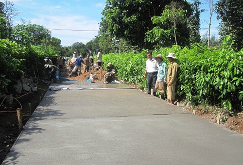 Pobladores de Vinh Thach entusiasmados en edificar nuevas áreas rurales - ảnh 1