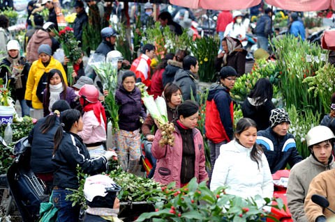 Concurridos mercados de flores de Hanoi  - ảnh 2