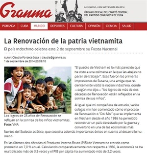 Resalta la prensa cubana logros de renovación de Vietnam - ảnh 1
