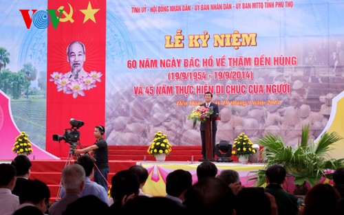 Recuerdan visita de Ho Chi Minh a tierra de fundadores de la nación - ảnh 1