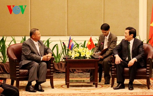Presidente de Vietnam conversa con dirigentes del Gobierno y Parlamento de Camboya  - ảnh 1