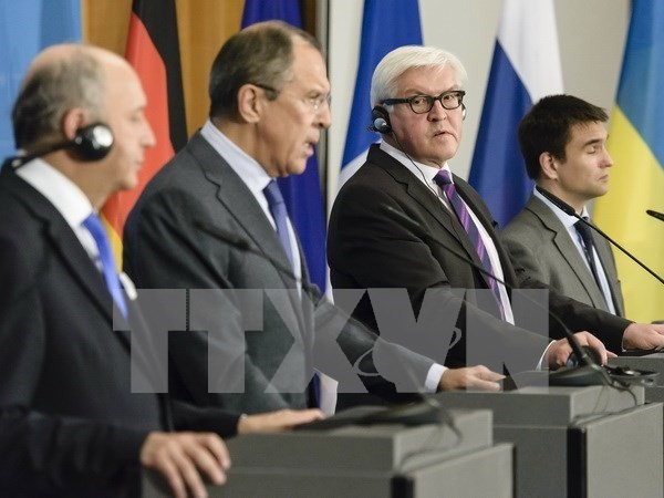 Cancilleres de Alemania, Rusia, Francia y Ucrania busca medidas para crisis ucraniana - ảnh 1