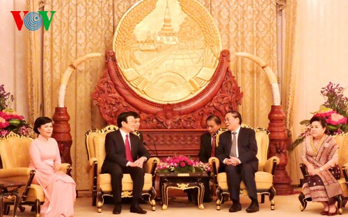 Encomian en Laos visita del presidente de Vietnam - ảnh 1