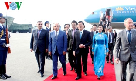 Presidente vietnamita inicia su visita a Azerbaiyán - ảnh 1
