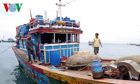 Determinados pescadores vietnamitas a aferrarse al mar nacional - ảnh 1