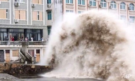 China evacua 865 habitantes por la llegada del potente tifón Chan-Hom - ảnh 1