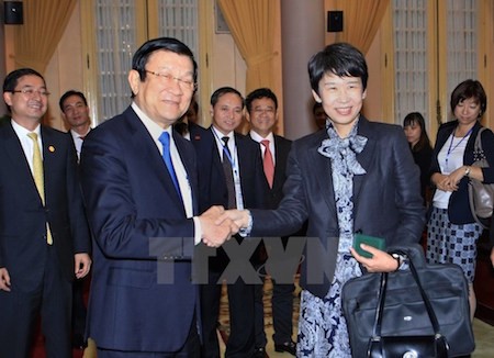 Presidente vietnamita recibe a delegación empresarial japonesa  - ảnh 1