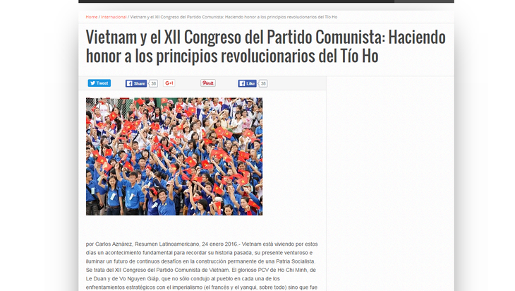Elogia prensa argentina éxito del Partido Comunista de Vietnam - ảnh 1