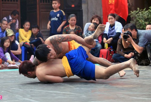 Arena de lucha tradicional de la aldea Mai Dong en Festival del Tet - ảnh 1