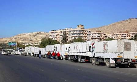 Camiones con ayuda humanitaria llegan a Siria - ảnh 1