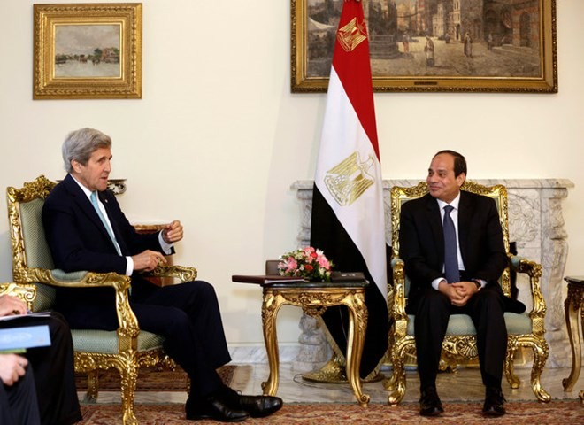 Secretario de Estado de Estados Unidos visita Egipto para promover la paz de Oriente Medio - ảnh 1