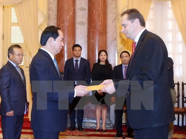 Presidente vietnamita recibe a embajadores extranjeros  - ảnh 1