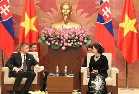 Altos funcionarios vietnamitas reciben a primer ministro eslovaco - ảnh 1
