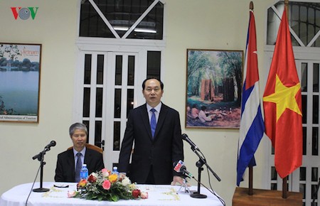 Presidente vietnamita Tran Dai Quang en visita en Cuba   - ảnh 4