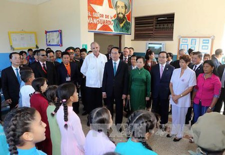 Presidente vietnamita Tran Dai Quang en visita en Cuba   - ảnh 11