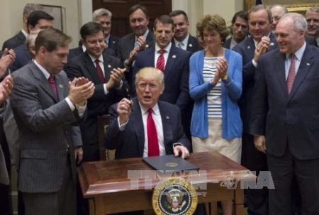 Donald Trump satisfecho con sus primeros 100 días en la Casa Blanca - ảnh 1