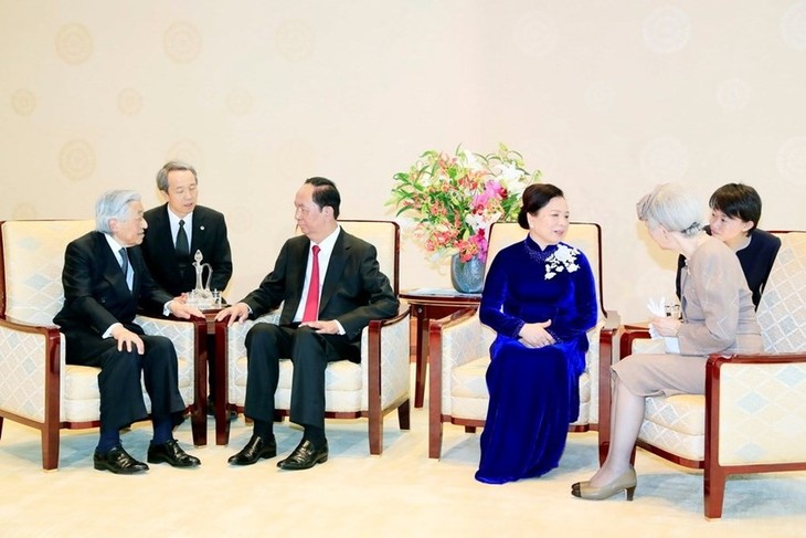 Presidente vietnamita se entrevista con los emperadores japoneses - ảnh 1