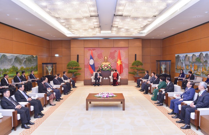 Líder parlamentaria vietnamita se reúne con el jefe de Gobierno laosiano - ảnh 1
