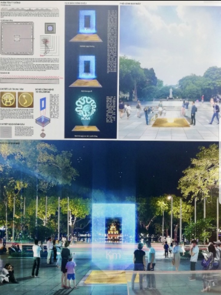 Diseños para señalizar el Kilómetro Cero: futura seña de identidad cultural de Hanói - ảnh 2