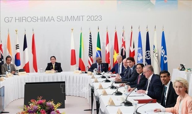 Cumbre ampliada del G7: Líder vietnamita llama a una asociación sustantiva y solidaridad internacional - ảnh 1