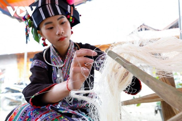 La belleza del tejido en el telar manual de la etnia Lu - ảnh 8
