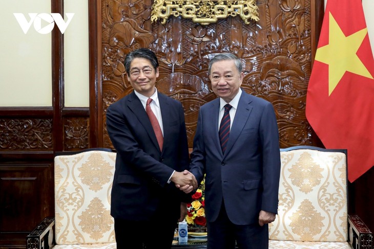 Presidente To Lam recibe a embajador de Japón en Vietnam - ảnh 1