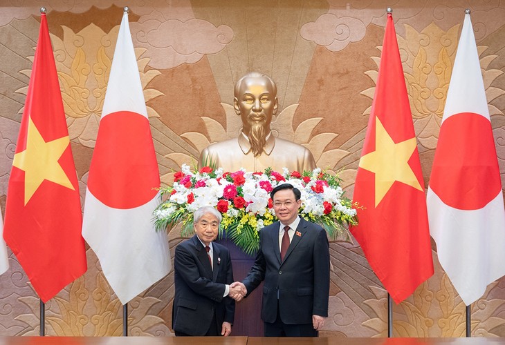 Vuong Dinh Huê reçoit le président de la Chambre des conseillers du Japon - ảnh 1