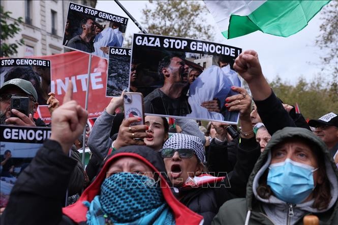 Manifestations de masse à travers l’Europe pour protester contre le conflit à Gaza - ảnh 1