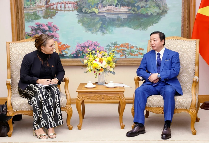 Trân Hông Hà rencontre Mette Ekeroth pour discuter de la coopération bilatérale en matière de transition énergétique équitable - ảnh 1