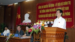 Thủ tướng Nguyễn Tấn Dũng tiếp xúc cử tri huyện Thủy Nguyên, Hải Phòng - ảnh 1