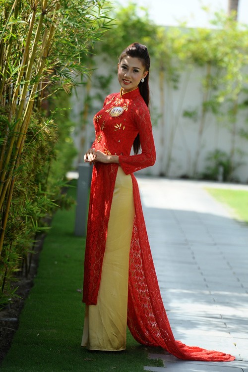 Người đẹp Hoa hậu Việt Nam trong trang phục áo dài  - ảnh 7