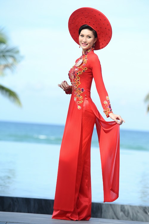 Người đẹp Hoa hậu Việt Nam trong trang phục áo dài  - ảnh 8