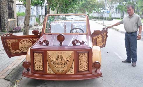 Ôtô gỗ tự chế đầu tiên tại Việt Nam - ảnh 3