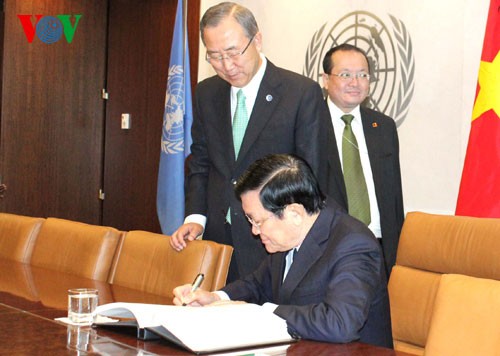 Chủ tịch nước gặp TTK Liên Hợp Quốc Ban Ki-moon  - ảnh 3