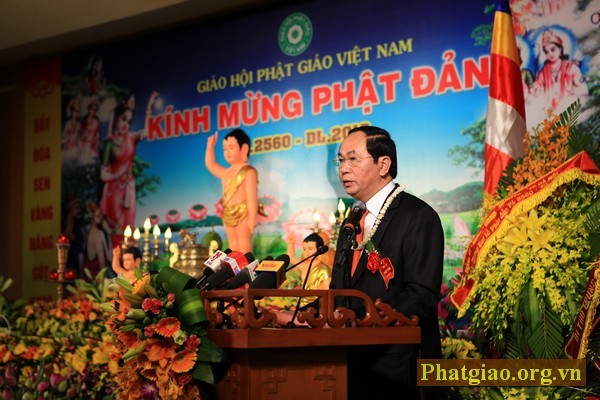 Chủ tịch nước Trần Đại Quang dự Đại lễ Phật Đản 2560-2016 - ảnh 1