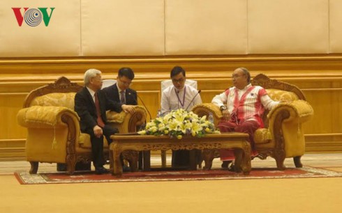  Tổng Bí thư Nguyễn Phú Trọng hội kiến với Chủ tịch Quốc hội Myanmar - ảnh 1