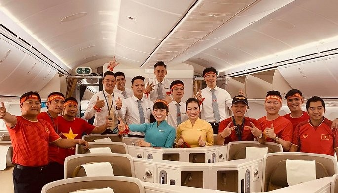 Vietnam Airlines bố trí 'siêu máy bay' đón đoàn TTVN trở về từ SEA Games 30 - ảnh 1